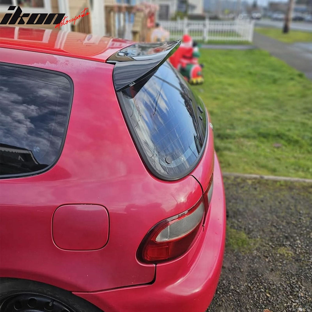 1992-1995 Honda Civic Hatchback Glossy Black Roof Window Spoiler ABS