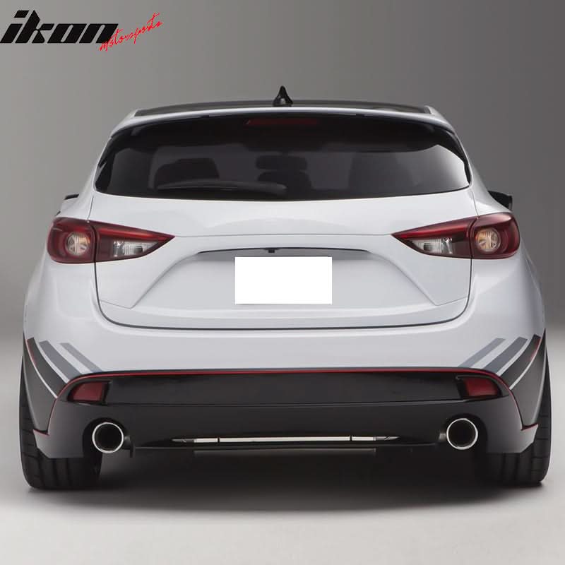 2014-2017 Mazda 3 Hatchback OE Style Unpainted Rear Roof Spoiler ABS