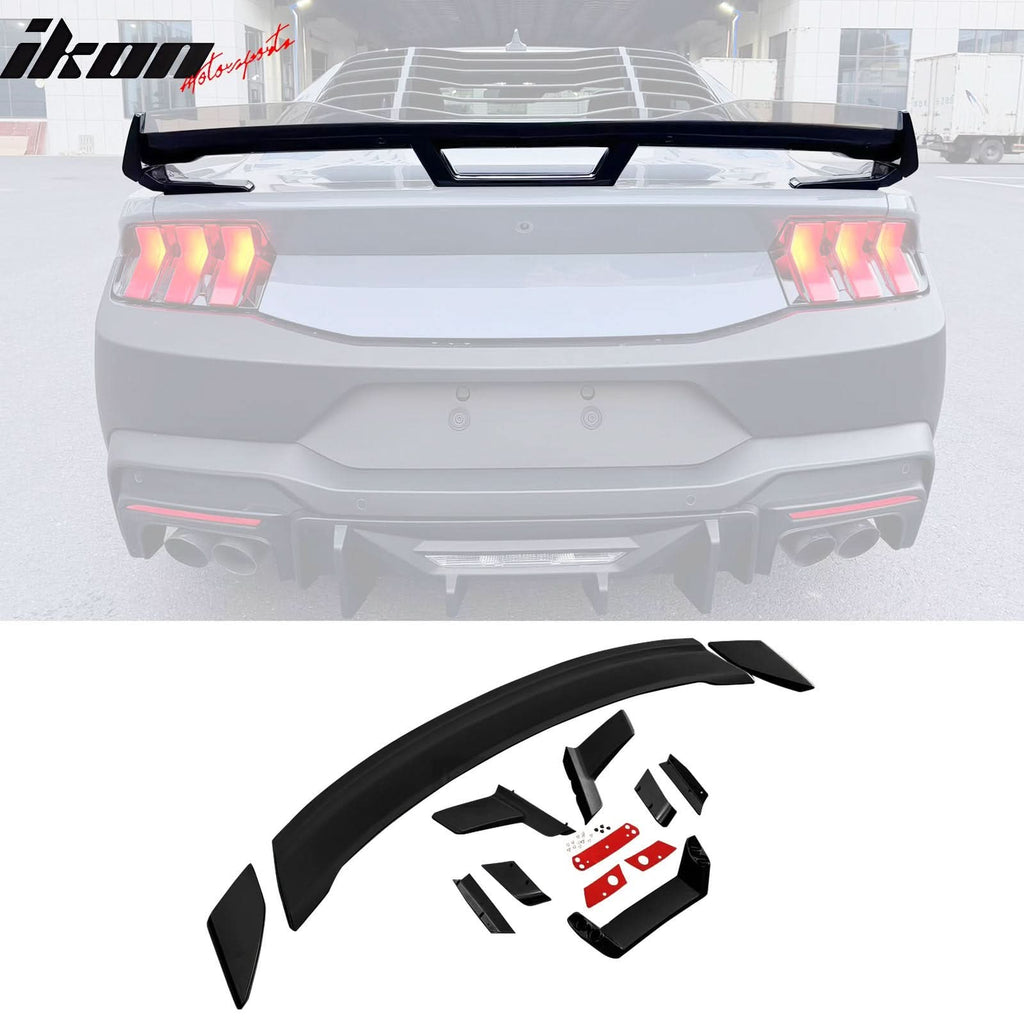 2024-2025 Ford Mustang Dark Horse Gloss Trunk Spoiler W/ Gurney Glap