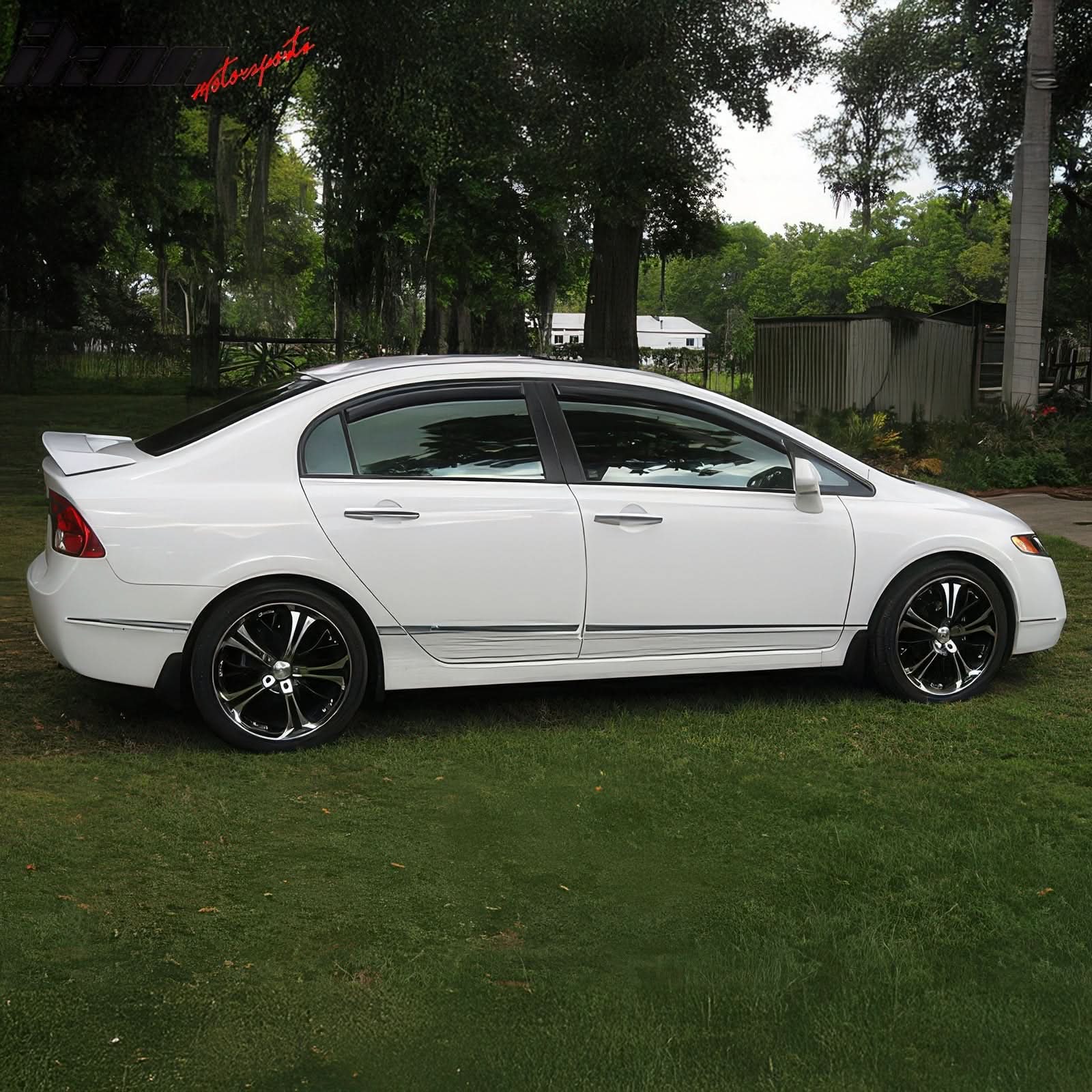 2006-2011 Honda Civic 8th Sedan OE Style Unpainted Trunk Spoiler W/LED