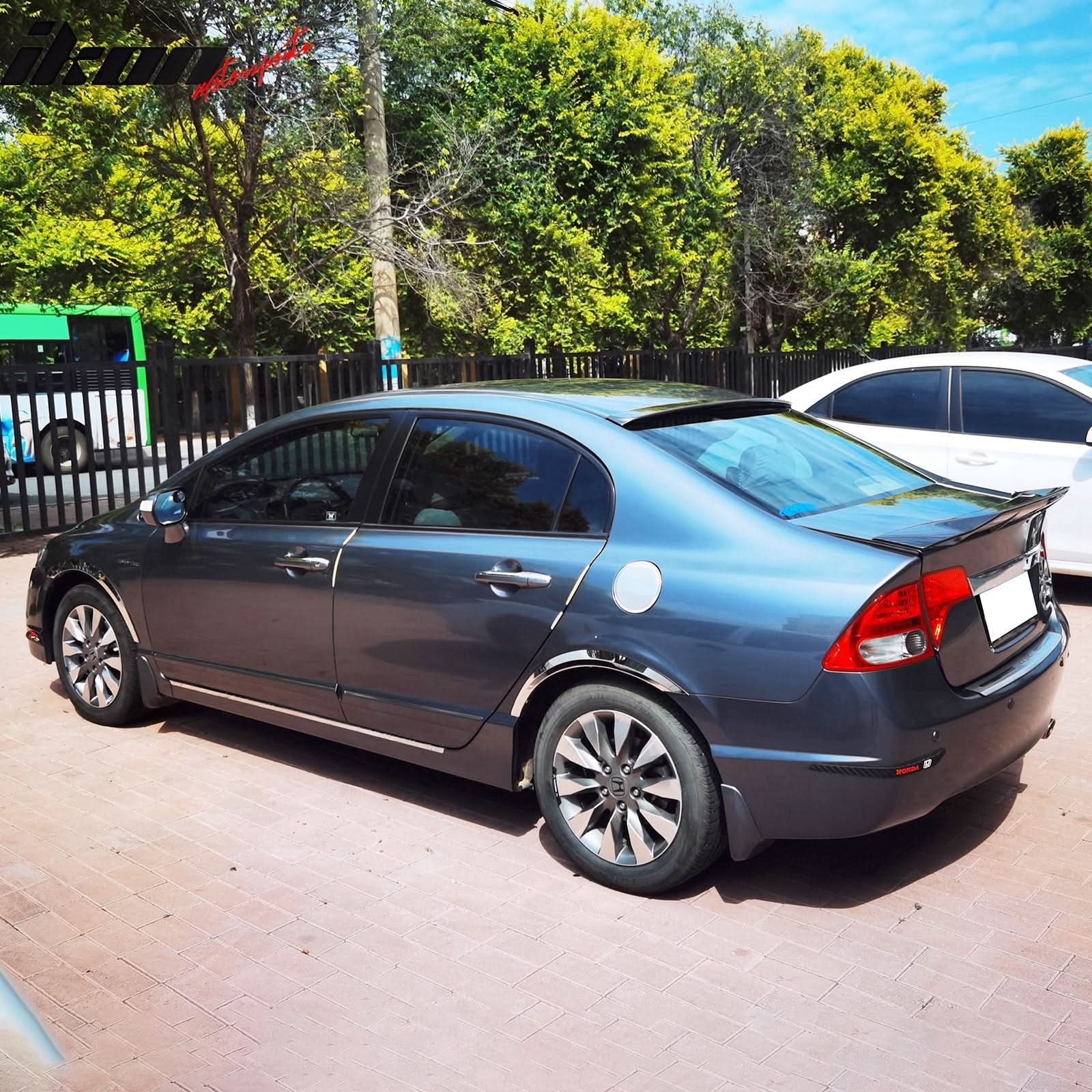 2006-2011 Honda Civic 4DR R Style Carbon Fiber Print Trunk Spoiler ABS