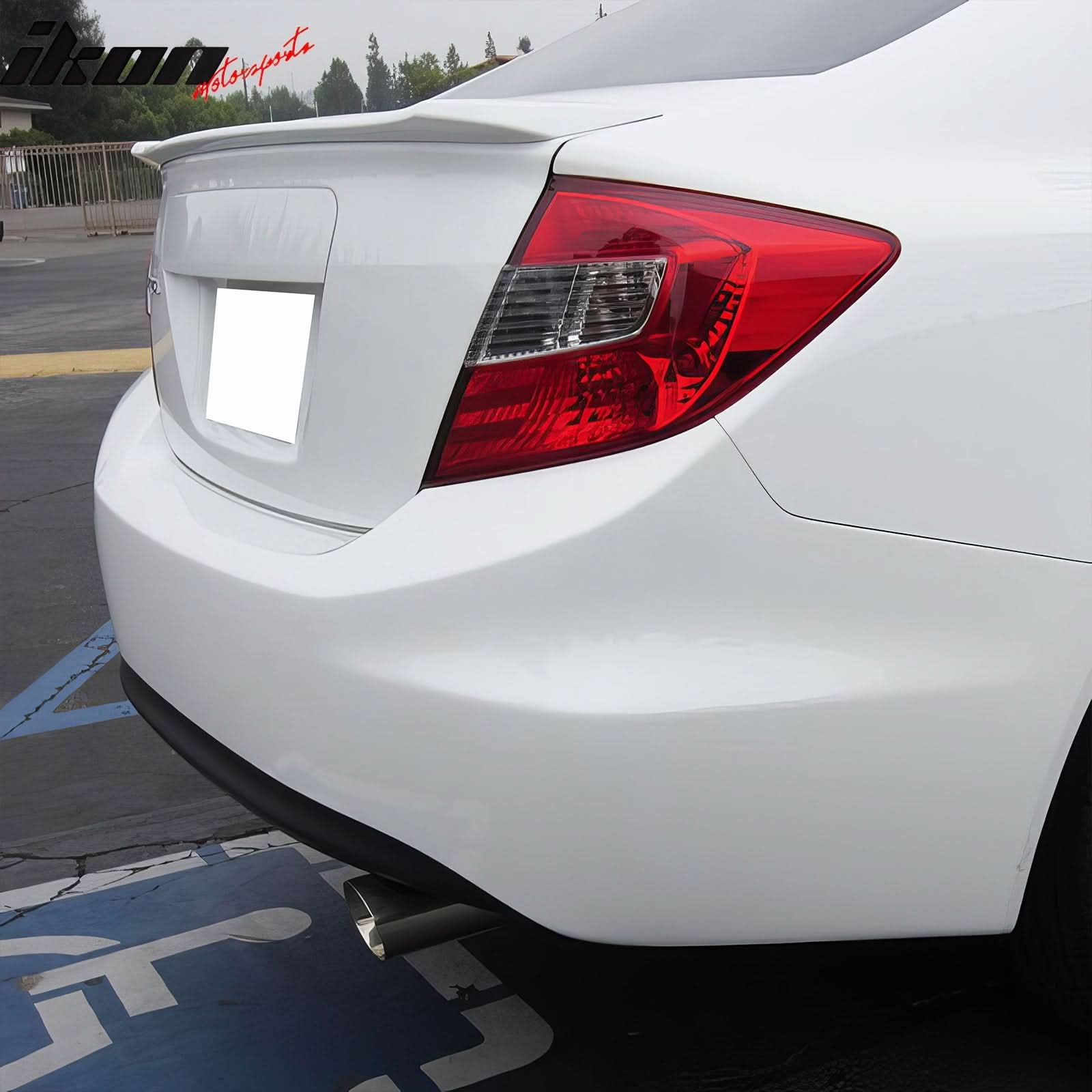 2012-2015 Honda Civic Modulo Style Unpainted Gray Trunk Spoiler ABS