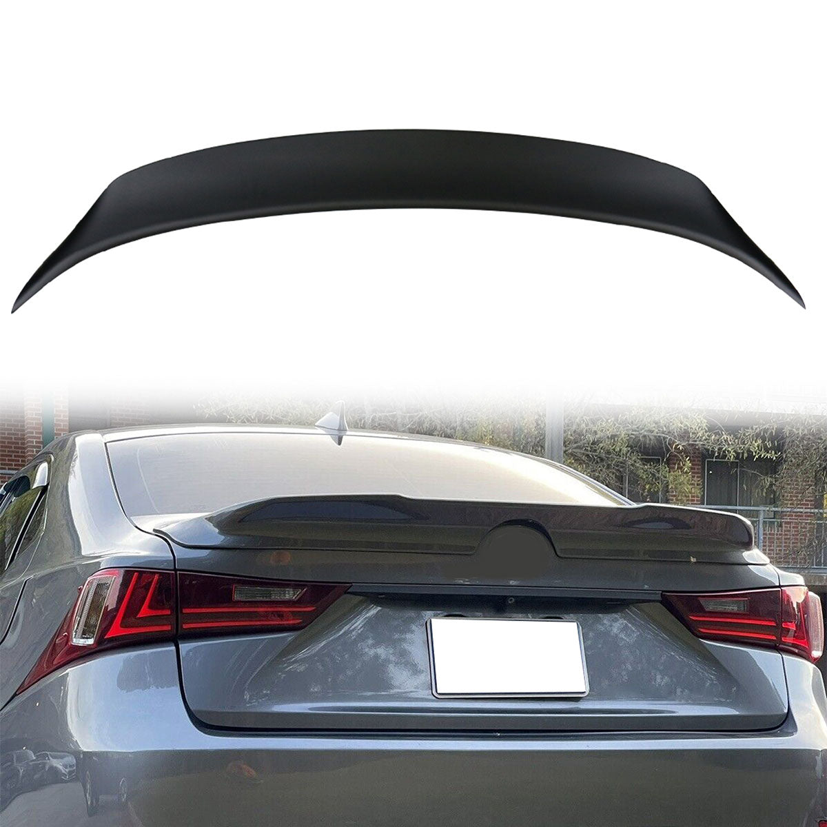 2014-2020 Lexus IS IS250 IS350 Type A Matte Black Rear Spoiler Wing