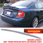 05-09 Subaru Legacy Sedan Black Rear Spoiler Wing LED Brake Light FRP