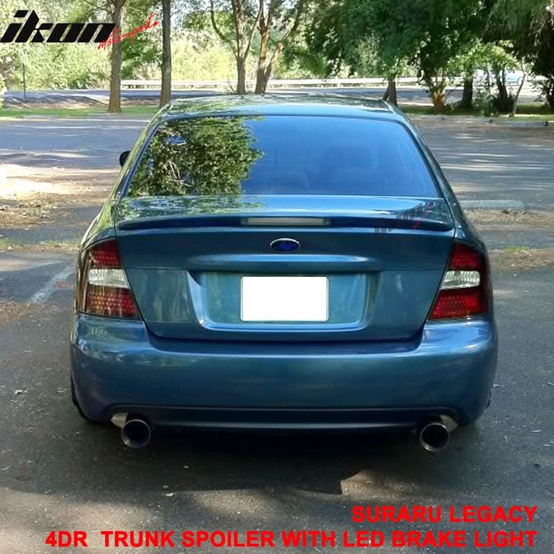 05-09 Subaru Legacy Sedan Black Rear Spoiler Wing LED Brake Light FRP