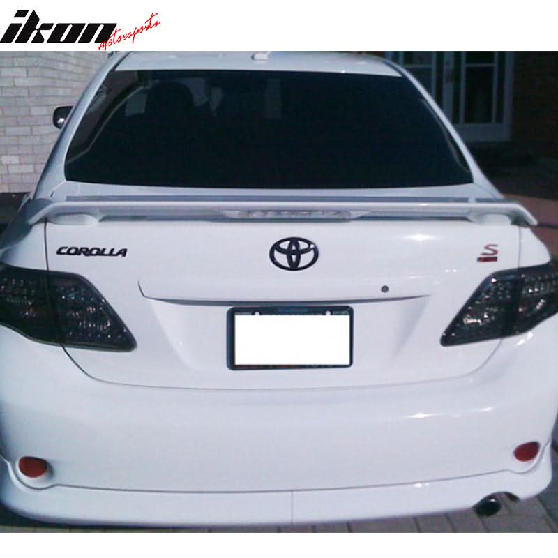 2009-2011 Corolla S LE XLE Black Rear Spoiler Wing LED Brake Lamp ABS