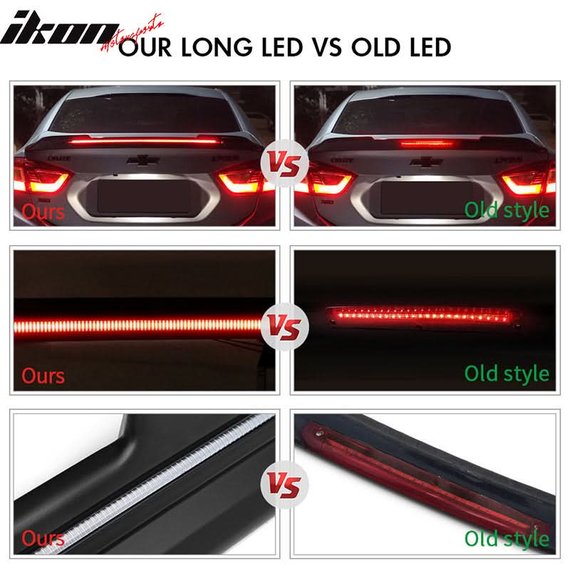 2016-2021 Honda Civic Sedan Long LED Style Trunk Spoiler Wing Lip ABS