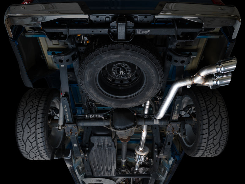 AWE 21-25 Ford F150 (14th Gen Reg Cab) Cat-Back Exhaust - 4.5in Dual Side Exit Chrome Tips