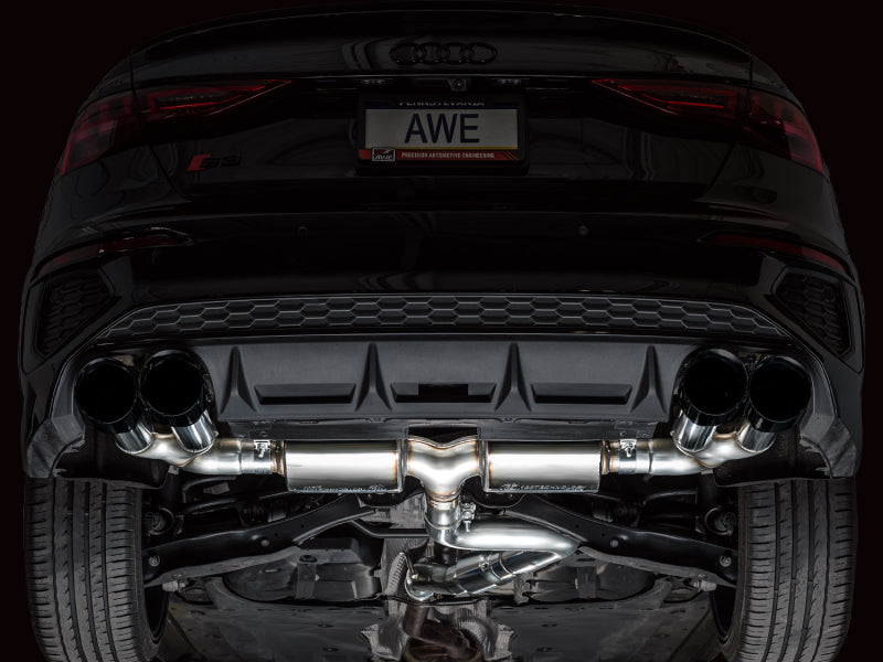 AWE 22-24 Audi 8Y S3 Touring Edition Exhaust - Diamond Black Tips