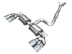 AWE Tuning MK8 Volkswagen Golf R 3in Touring Edition Quad Exhaust - Chrome Silver Tips