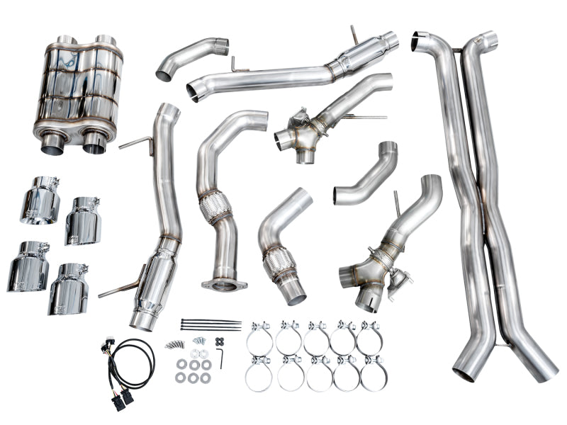 AWE Tuning 2021+ Cadillac CT4-V Blackwing SwitchPath Exhaust - Chrome Silver Tips