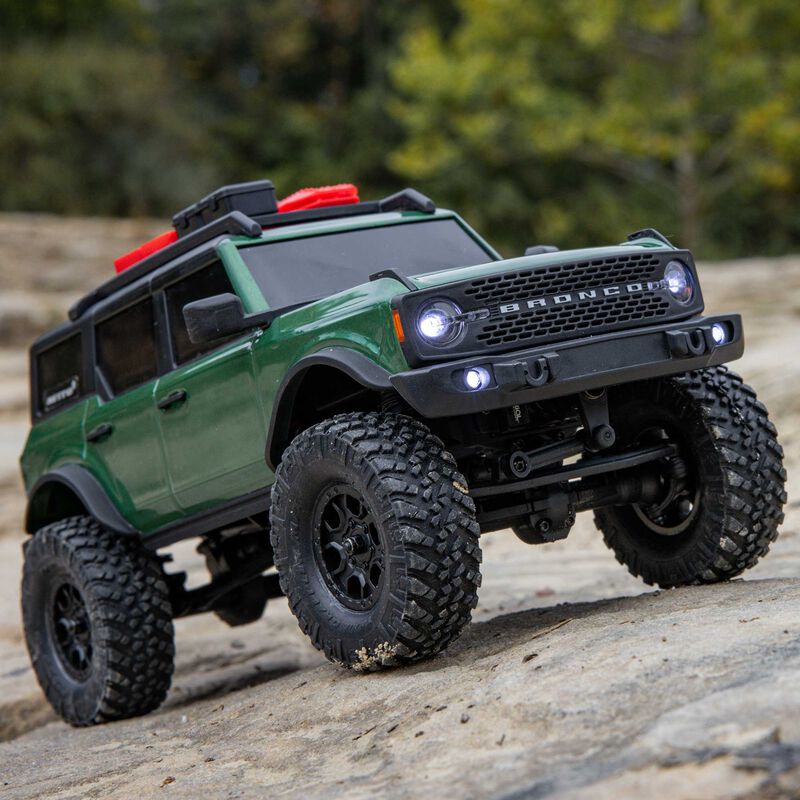 1/24 SCX24 Ford Bronco 4X4 RTR Brushed Rock Crawler (Battery & Charger Included), Green by Axial