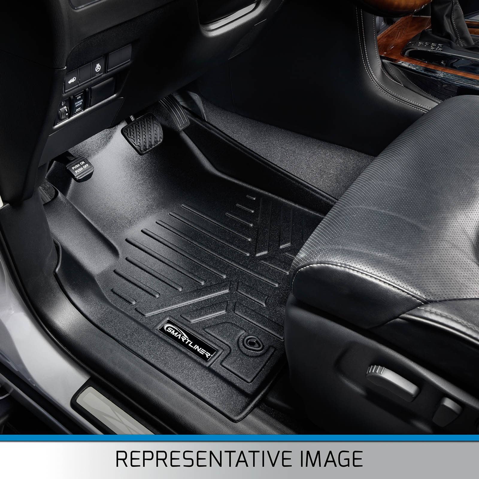 SMARTLINER Custom Fit Floor Liners For 2019 Silverado 1500 LD/ GMC Sierra 1500 LD Double Cab (Over the Hump Coverage)