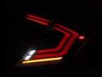 AlphaRex 16-21 Honda Civic Hatchback/ Type-R FK8 Nova-Series LED Tail Lights (Pair) - Alpha Black