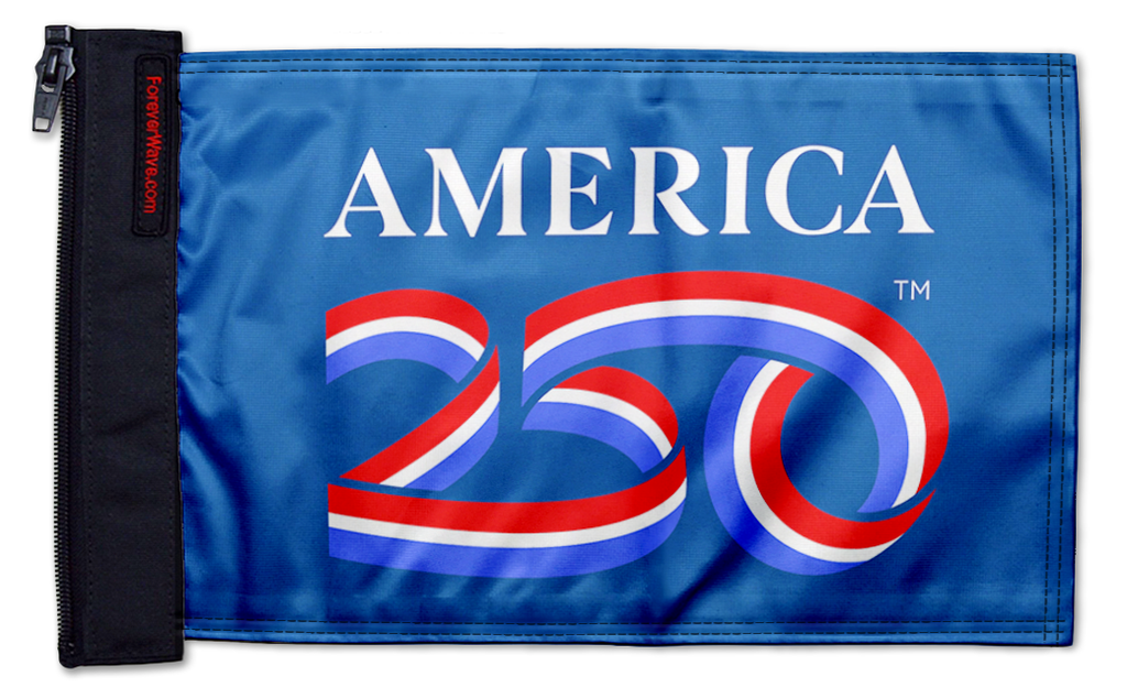 America 250 12"x18" Forever Wave Flag for Boats