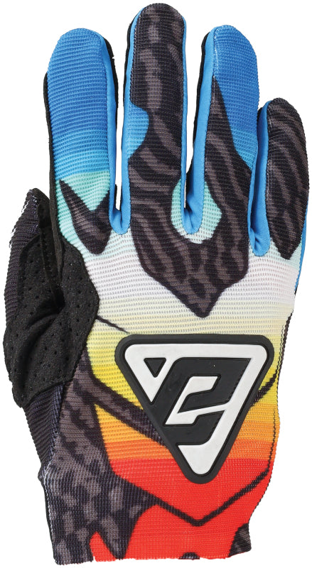 Answer Aerlite Drip Gloves Black/White/Rainbow Youth - Small