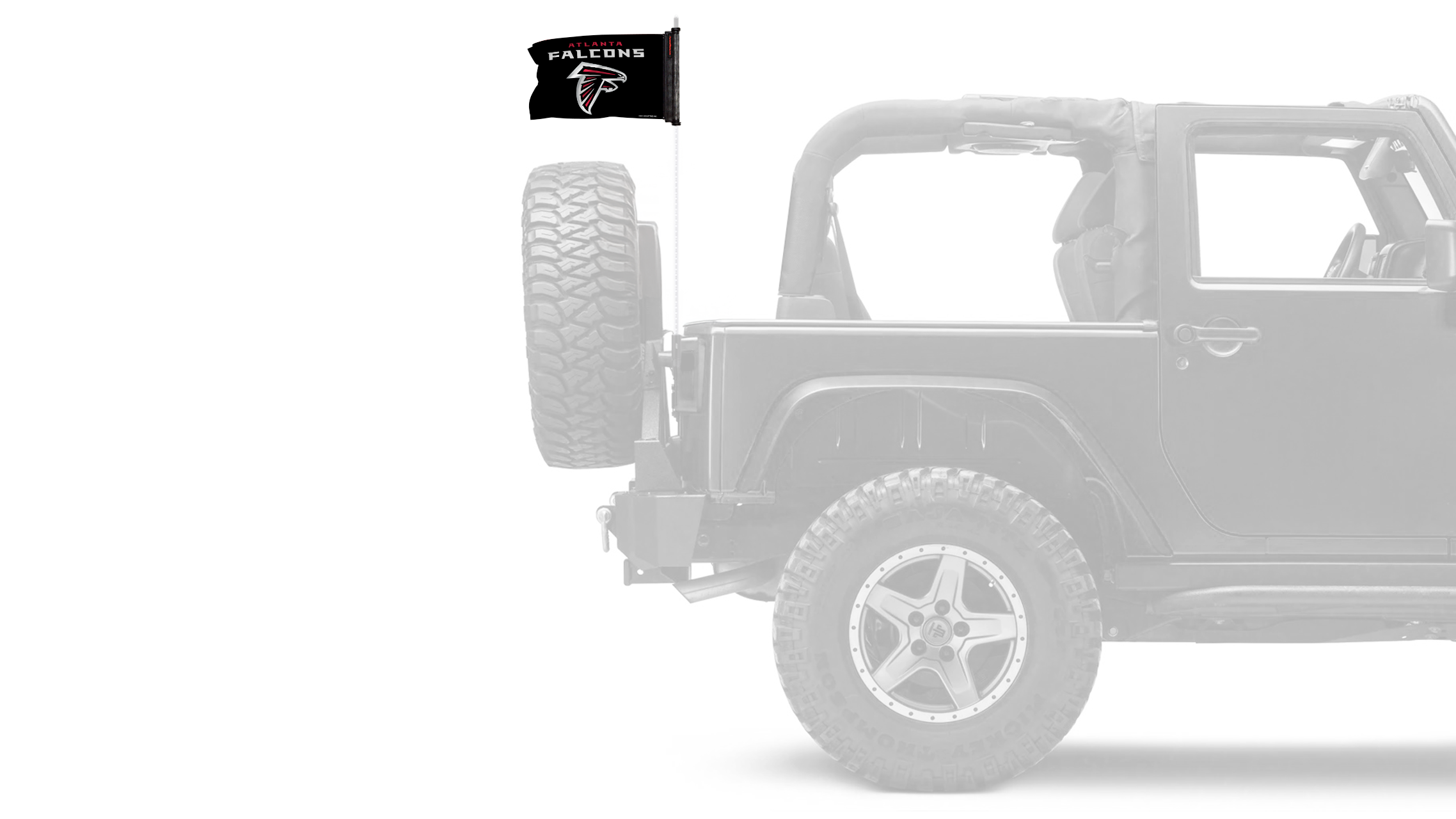 Atlanta Falcons 11"x17" Forever Wave Flag for Jeep Wrangler CJ-7 and CJ-8 1976-1986