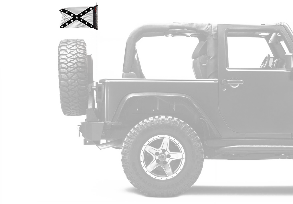 Confederate Subdued 12"x18" Forever Wave Flag for Jeep Wrangler YJ 1986-1995