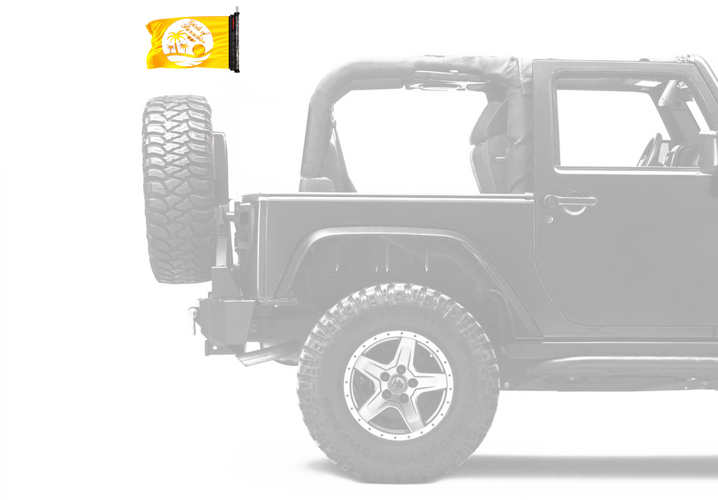 Girls Of Paradise 12"x18" Forever Wave Flag for Jeep Wrangler JKU 4-Door 2007-2018