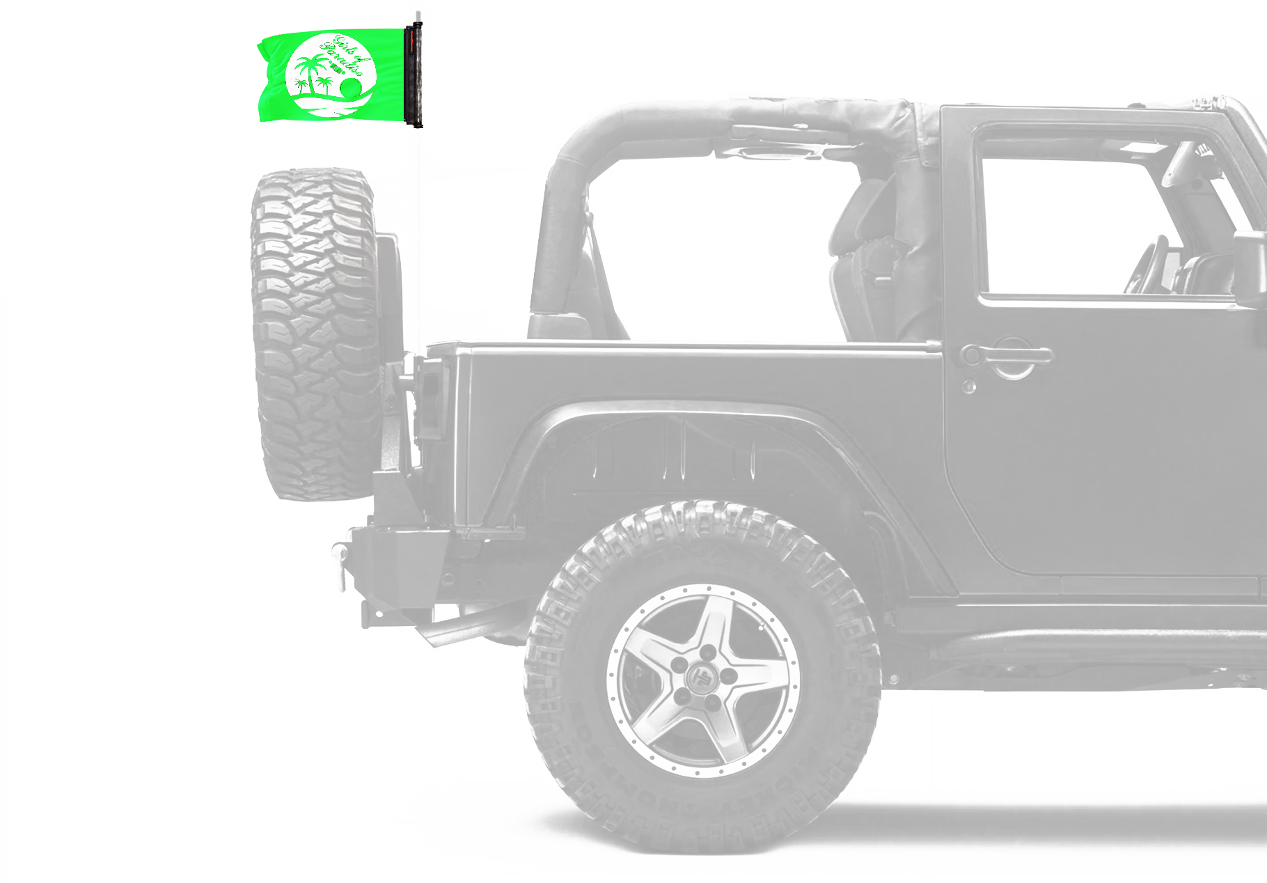 Girls Of Paradise 12"x18" Forever Wave Flag for Jeep Wrangler JKU 4-Door 2007-2018