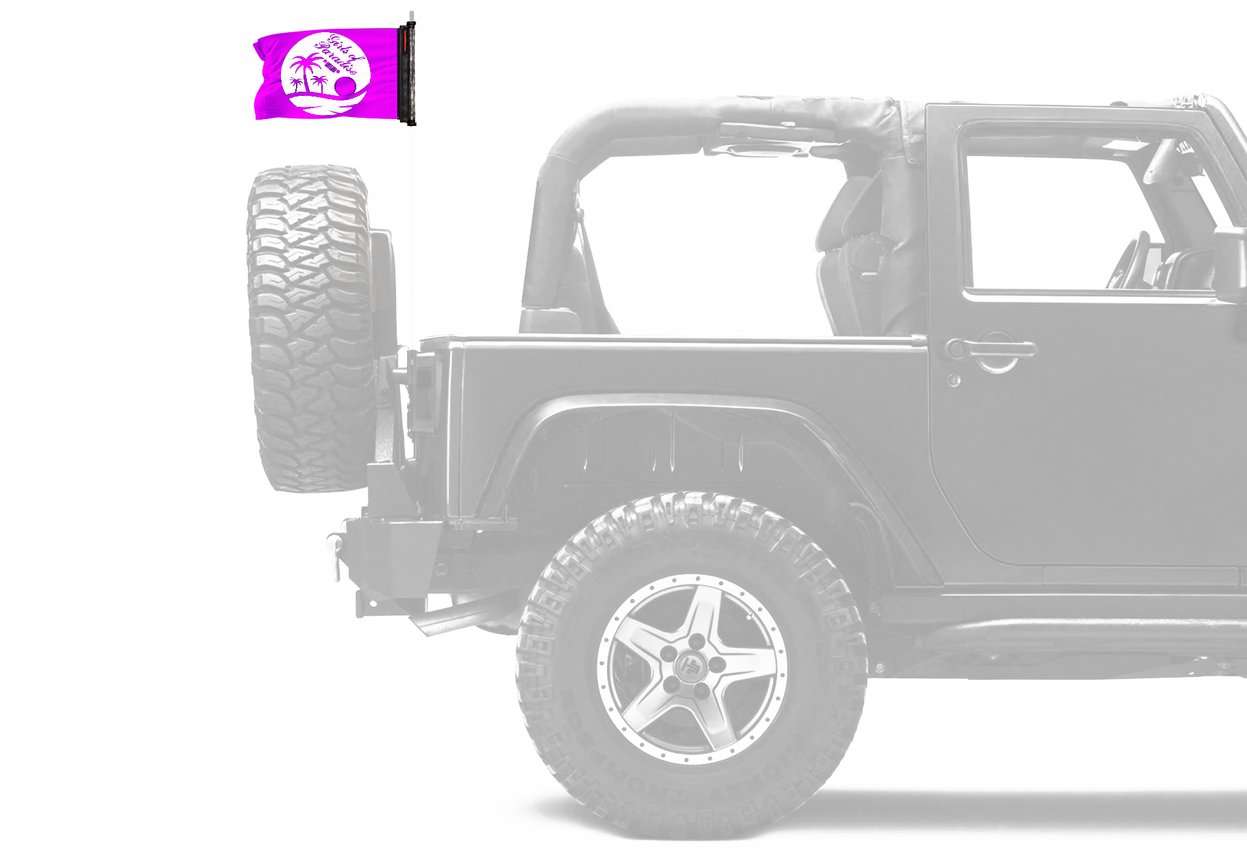 Girls Of Paradise 12"x18" Forever Wave Flag for Jeep Wrangler JKU 4-Door 2007-2018