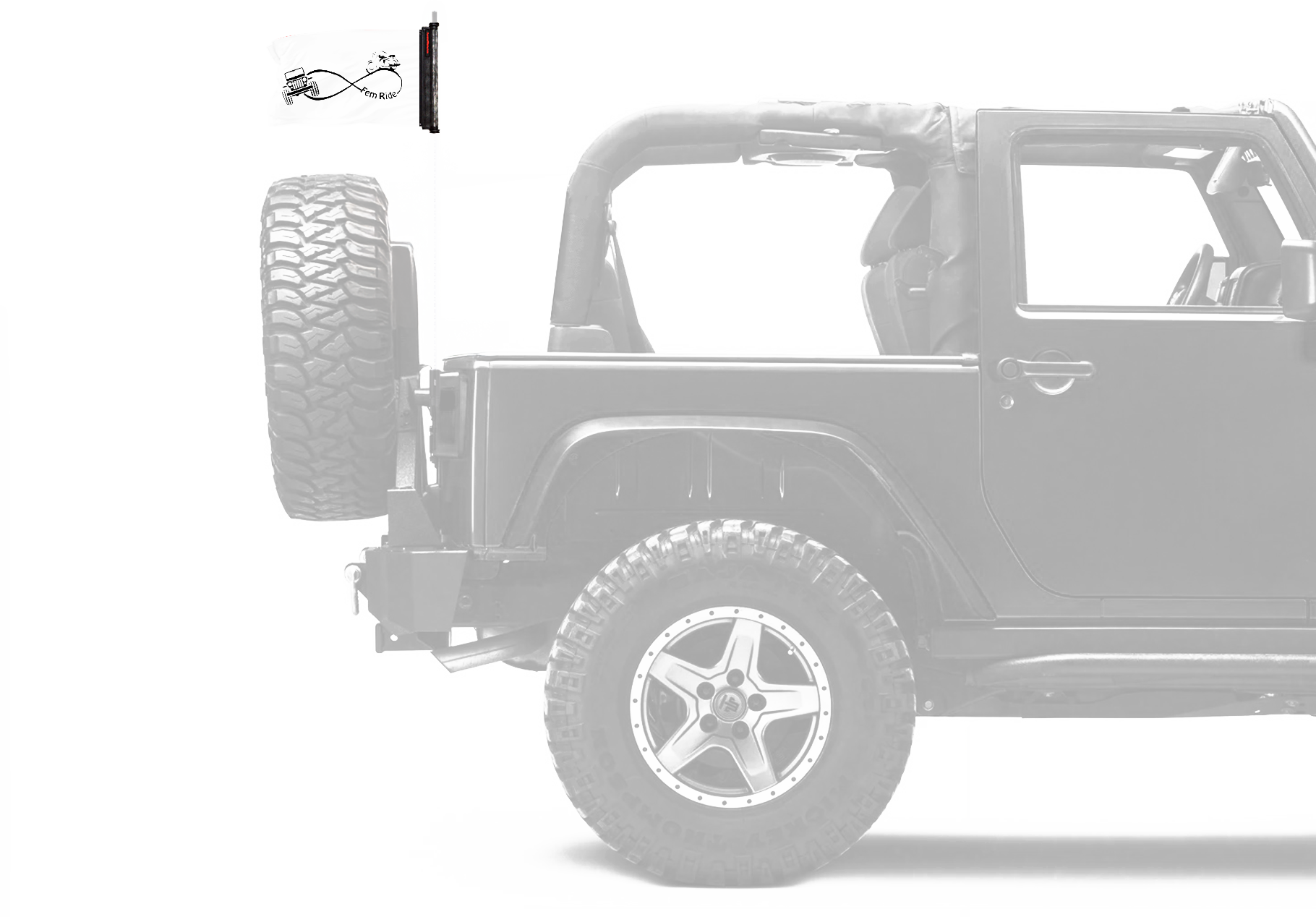 Fem Ride 12"x18" Forever Wave Flag for Jeep Wrangler TJ 1996-2006