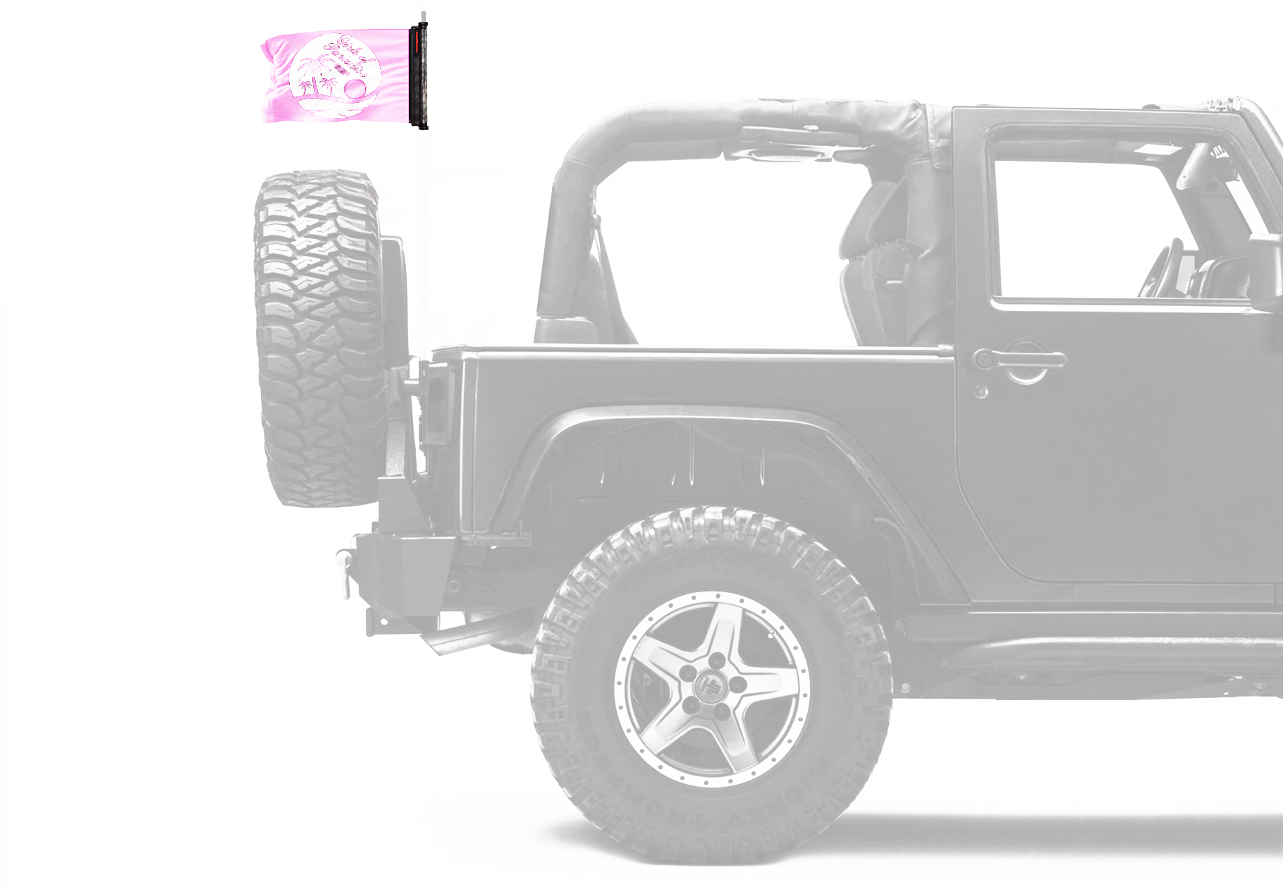 Girls Of Paradise 12"x18" Forever Wave Flag for Jeep Wrangler JKU 4-Door 2007-2018
