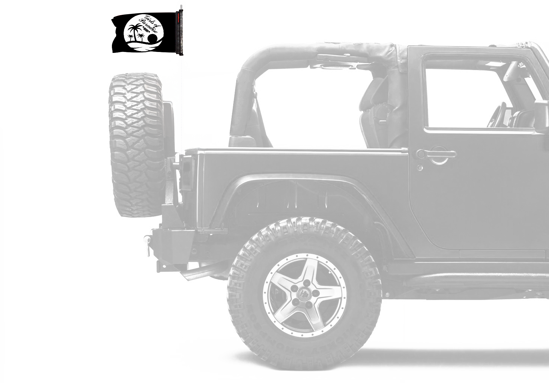 Girls Of Paradise 12"x18" Forever Wave Flag for Jeep Wrangler YJ 1986-1995