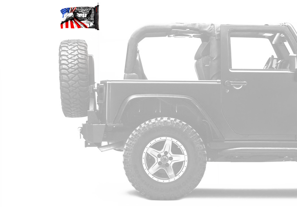 One Nation 12"x18" Forever Wave Flag for Jeep Wrangler CJ-7 and CJ-8 1976-1986