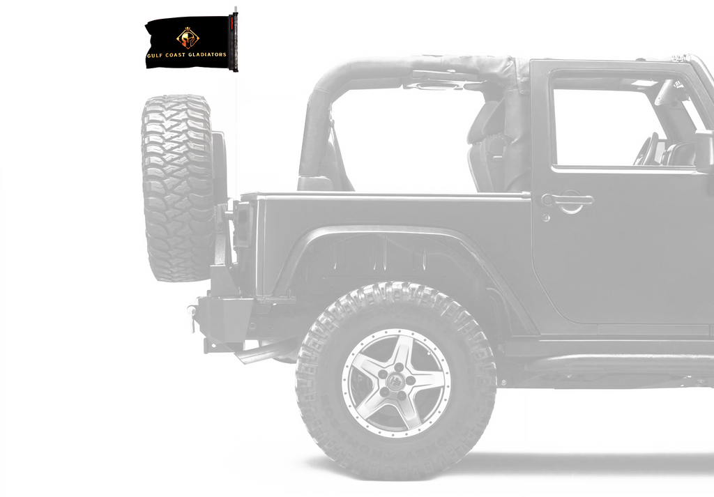 Gulf Coast Gladiators 11"x17" Forever Wave Flag for Jeep Wrangler JLU 4-Door 2018-Present