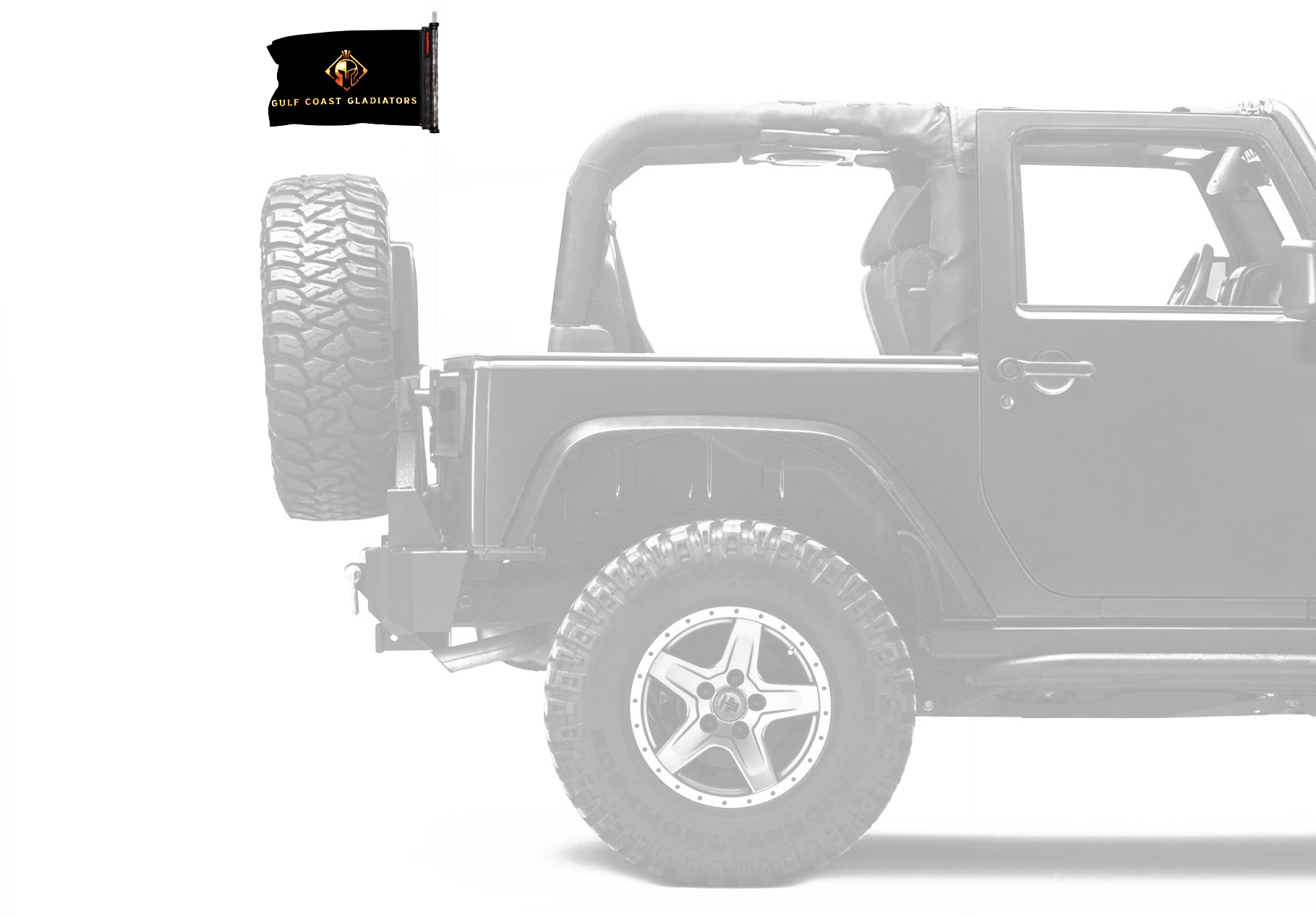 Gulf Coast Gladiators 11"x17" Forever Wave Flag for Jeep Wrangler JLU 4-Door 2018-Present