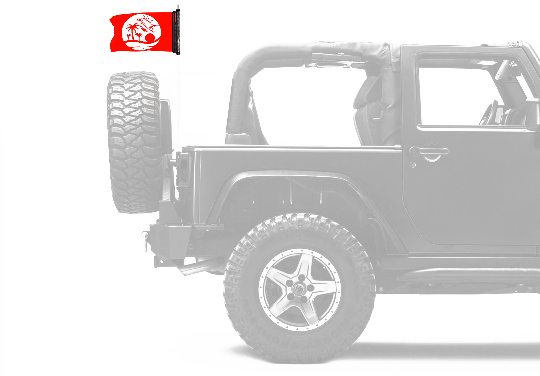Girls Of Paradise 12"x18" Forever Wave Flag for Jeep Wrangler JKU 4-Door 2007-2018