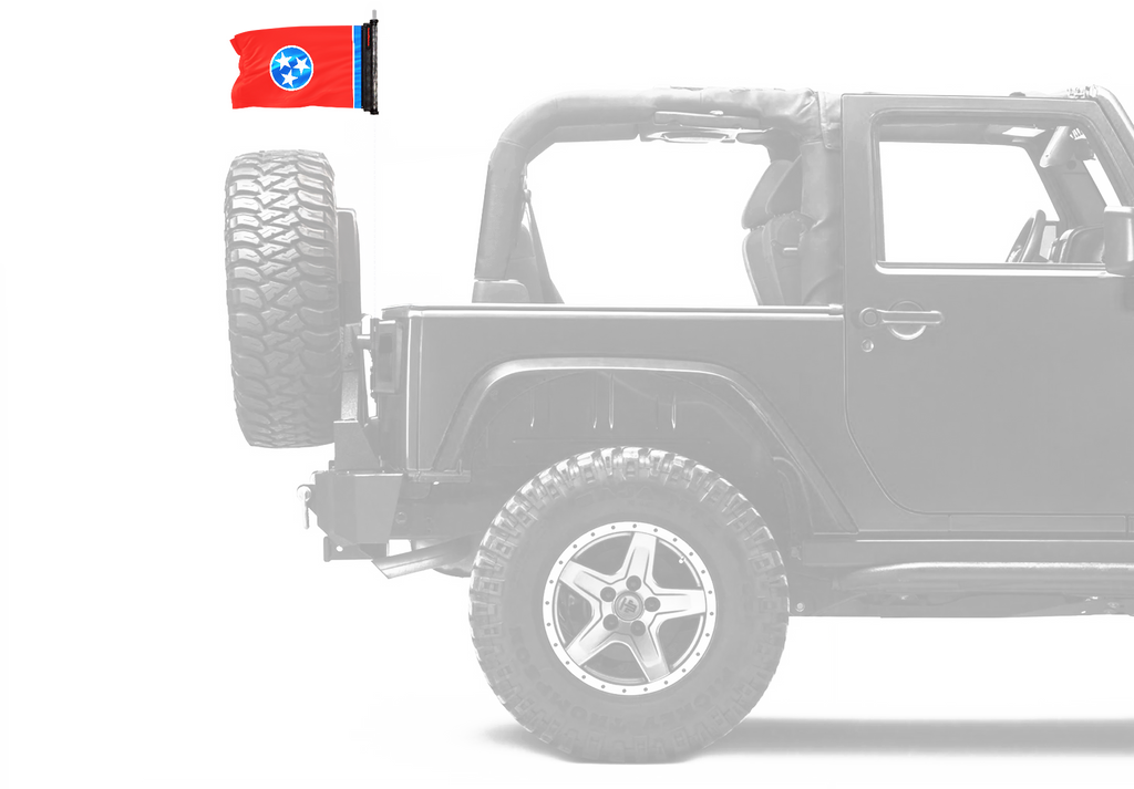 State Flag Tennessee 12"x18" Forever Wave Flag for Jeep Wrangler JL 2-Door 2018-Present