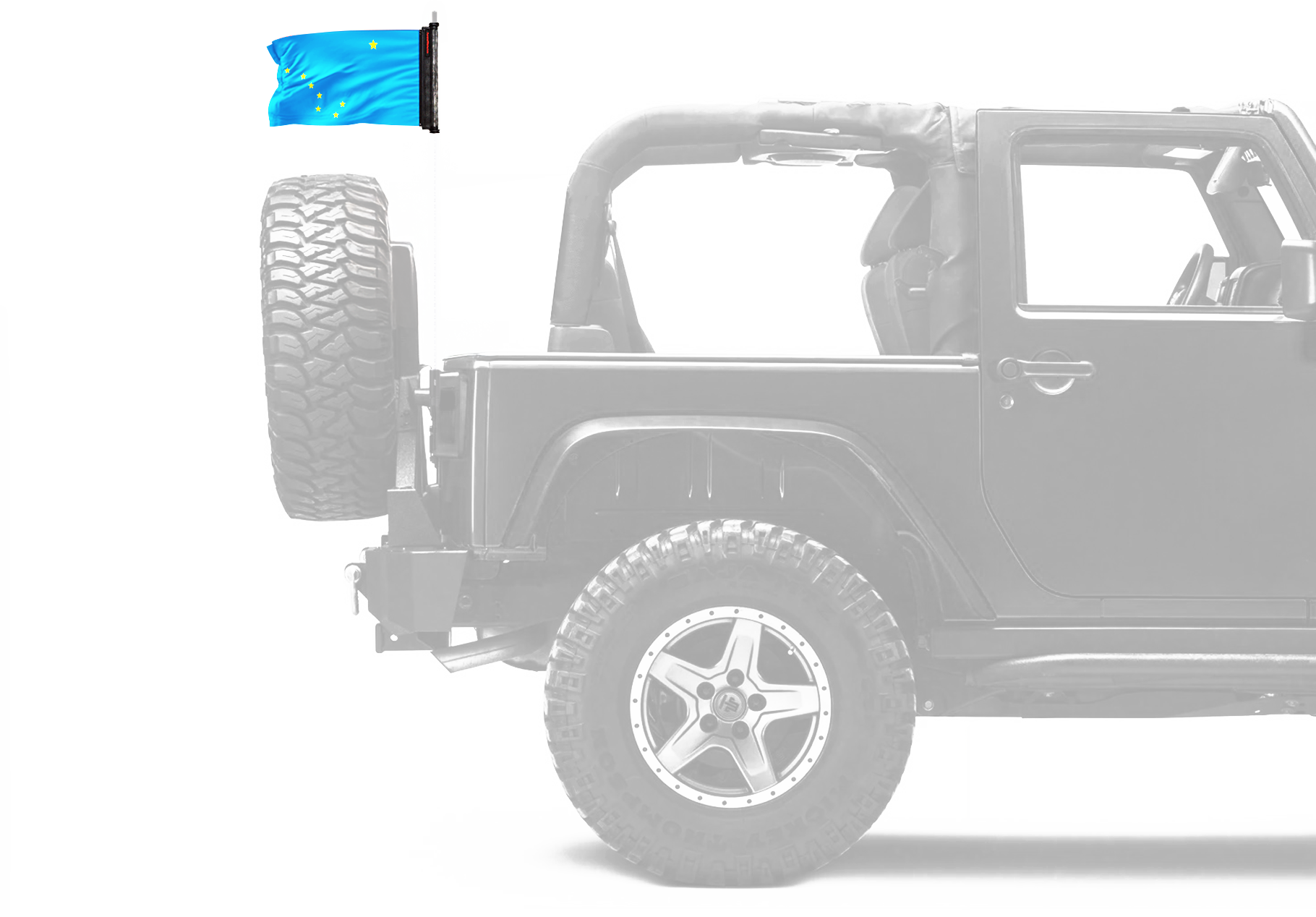 State Flag Alaska 12"x18" Forever Wave Flag for Jeep Wrangler TJ 1996-2006