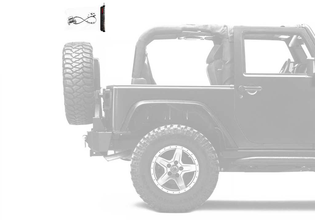 Fem Ride 12"x18" Forever Wave Flag for Jeep Wrangler CJ-7 and CJ-8 1976-1986