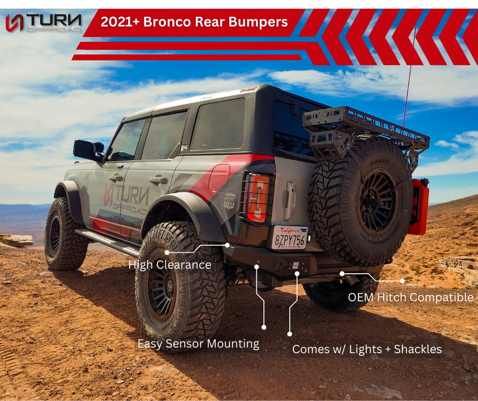 Turn Offroad 2021+ Ford Bronco Rear Bumper - Zero Series