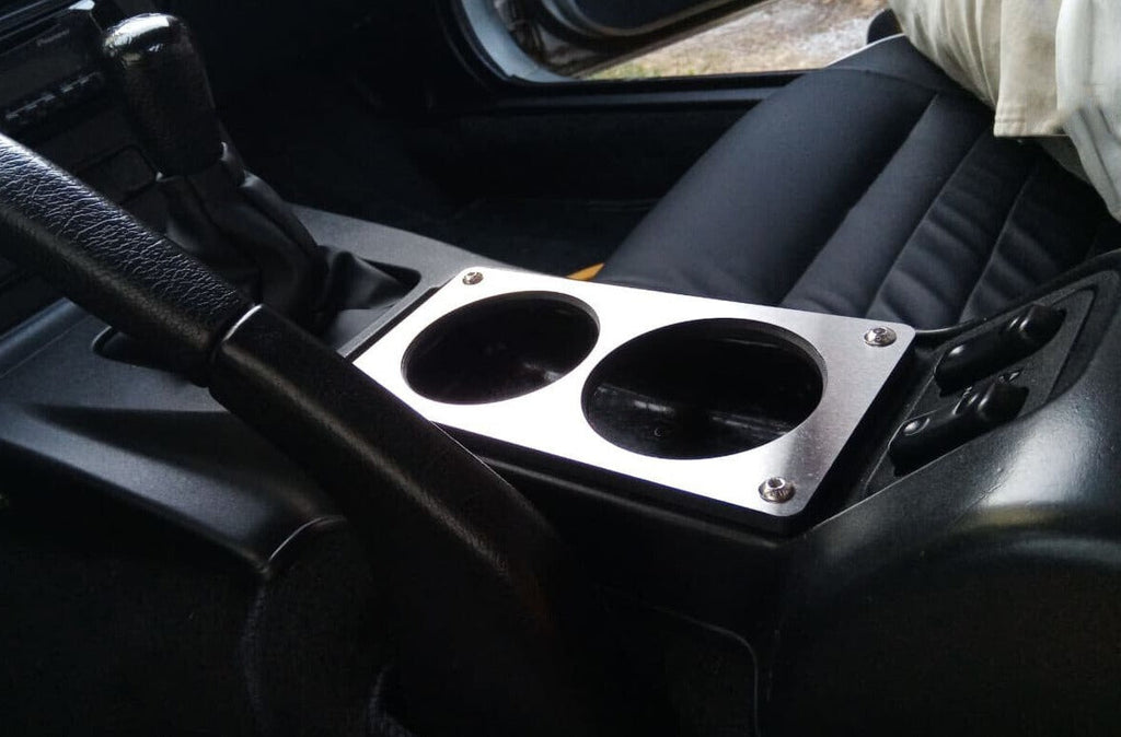 Stainless Steel Center Console Cup Holder Ash Tray Delete for 1989-1997 Mazda MX-5 Miata MK1 - Bull Boost Performance