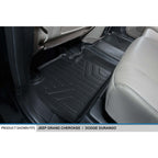 Smart Trim™ Custom Fit Floor Liners For 2013-16 Durango with 1st Row Dual Floor Hooks & 2nd Row Bench Seat
