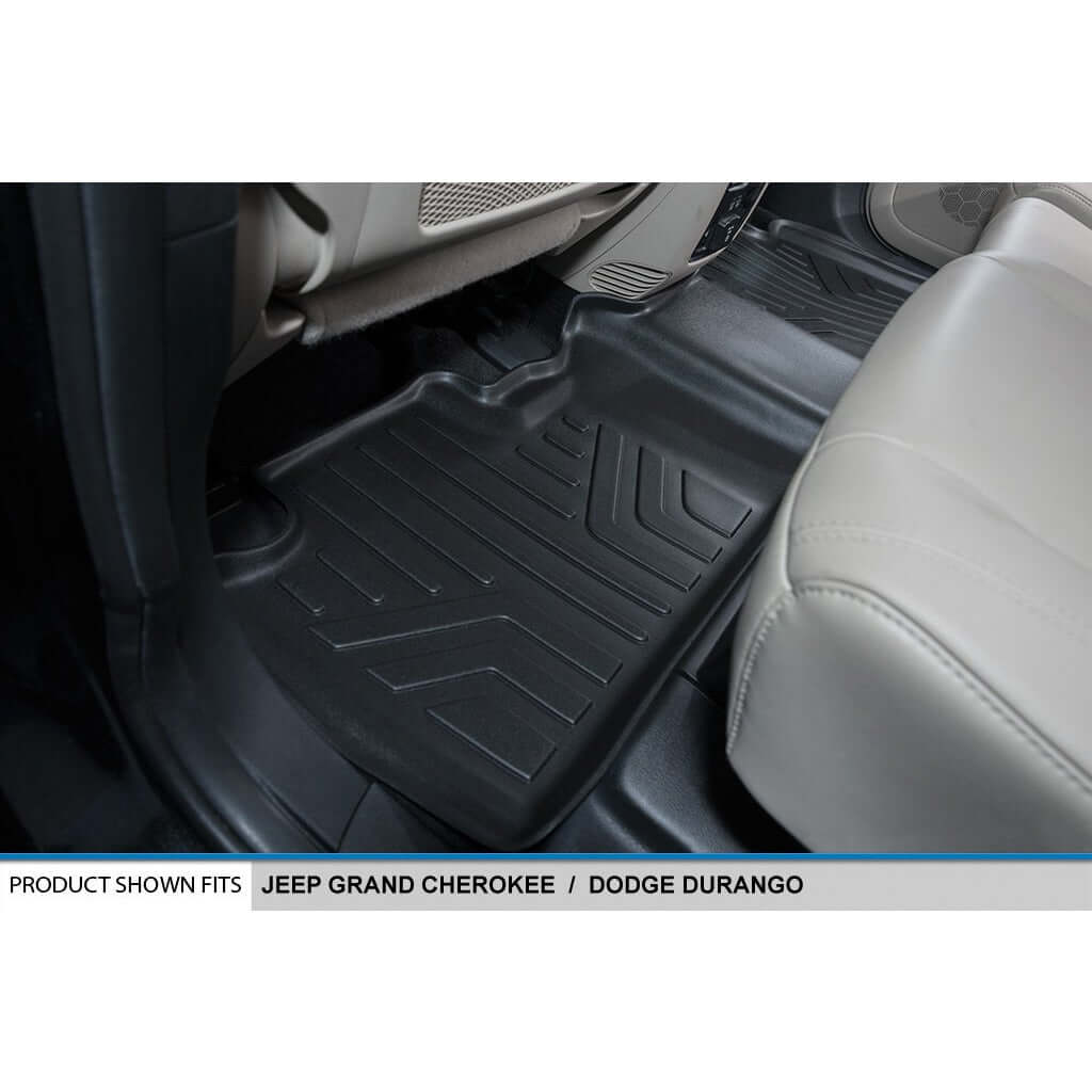 Smart Trim™ Custom Fit Floor Liners For 2013-16 Durango with 1st Row Dual Floor Hooks & 2nd Row Bench Seat