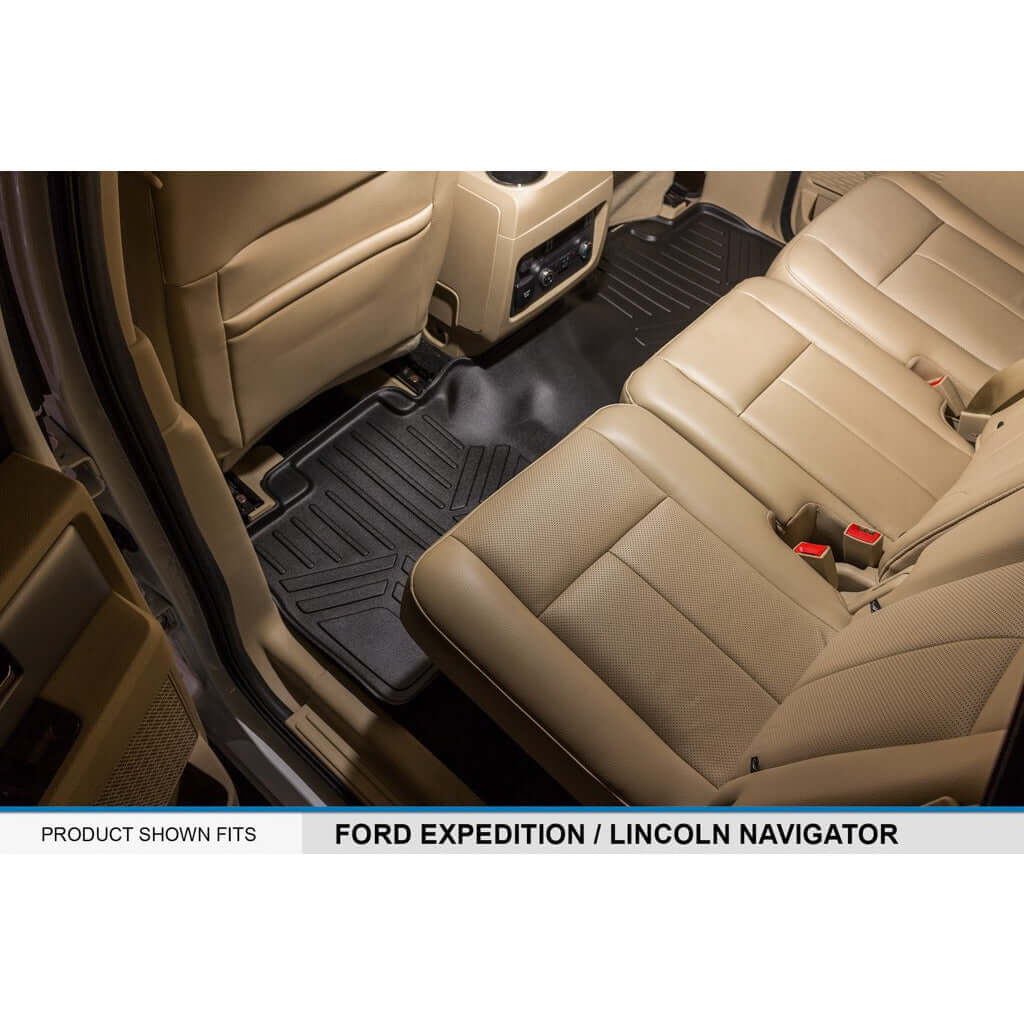 SMARTLINER Custom Fit Floor Liners For 2011-2017 Ford Expedition/Lincoln Navigator with 2nd Row Bench Seat or Console