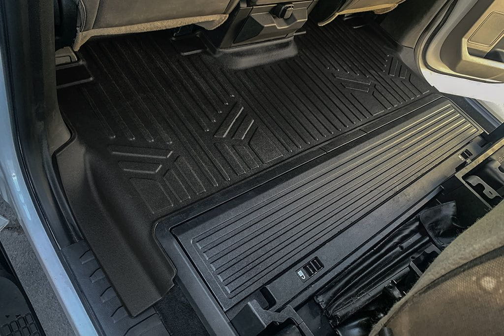 SMARTLINER Custom Fit Floor Liners For 2017-2025 Ford F-250/F-350 Super Crew Cab with Vinyl Flooring| 1st Row Bench Seat| No OTH Coverage| with Underseat Storage
