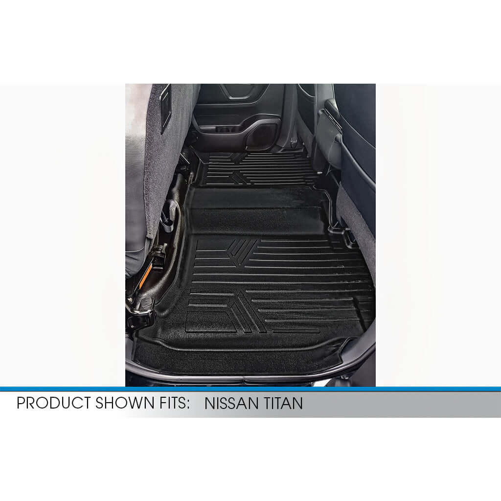 SMARTLINER Custom Fit Floor Liners For 2017-2024 Nissan Titan XD Crew Cab with 1st Row Bench Seat No Underseat ToolBox