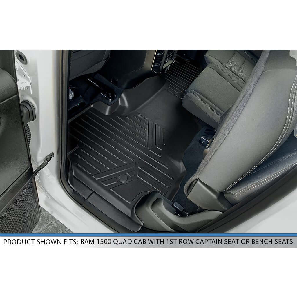 SMARTLINER Custom Fit Floor Liners For 2019-2024 Ram 1500 Quad Cab without Rear Underseat Storage Box