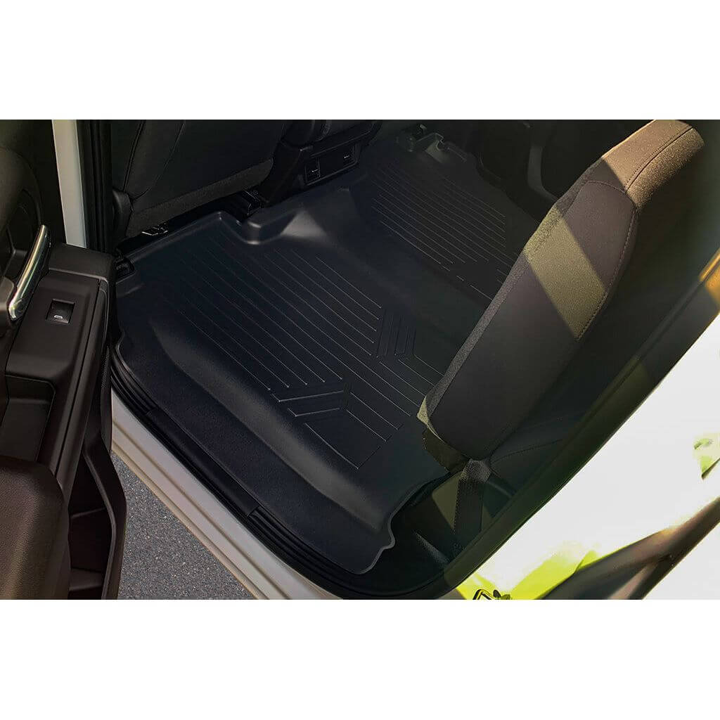 SmartCoverage™ Custom Fit Floor Liners For 2019-2024 Chevrolet Silverado 1500 Crew Cab With 1st Row Bench Seat (No OTH Coverage) and Vinyl Flooring without the 2nd Row Underseat Storage
