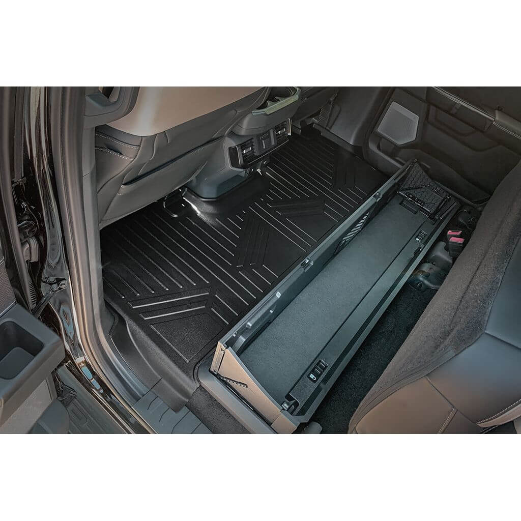 SmartCoverage™ Custom Fit Floor Liners For 2015-2025 Ford F-150 with 1st Row Bucket Seats & OEM 2nd Row Under Seat Storage