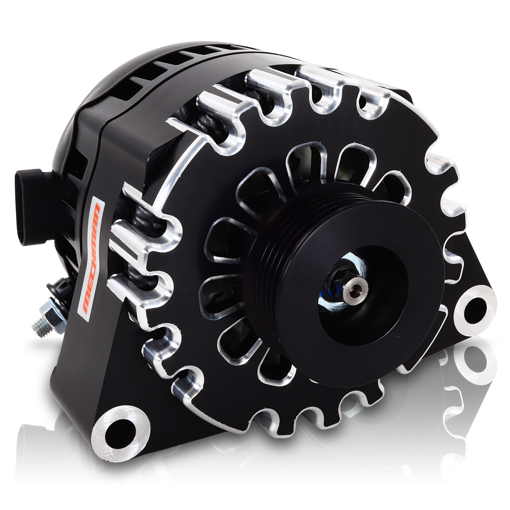 S Series Billet 240 AMP Racing Alternator For C6 Corvette - Black Anodized
