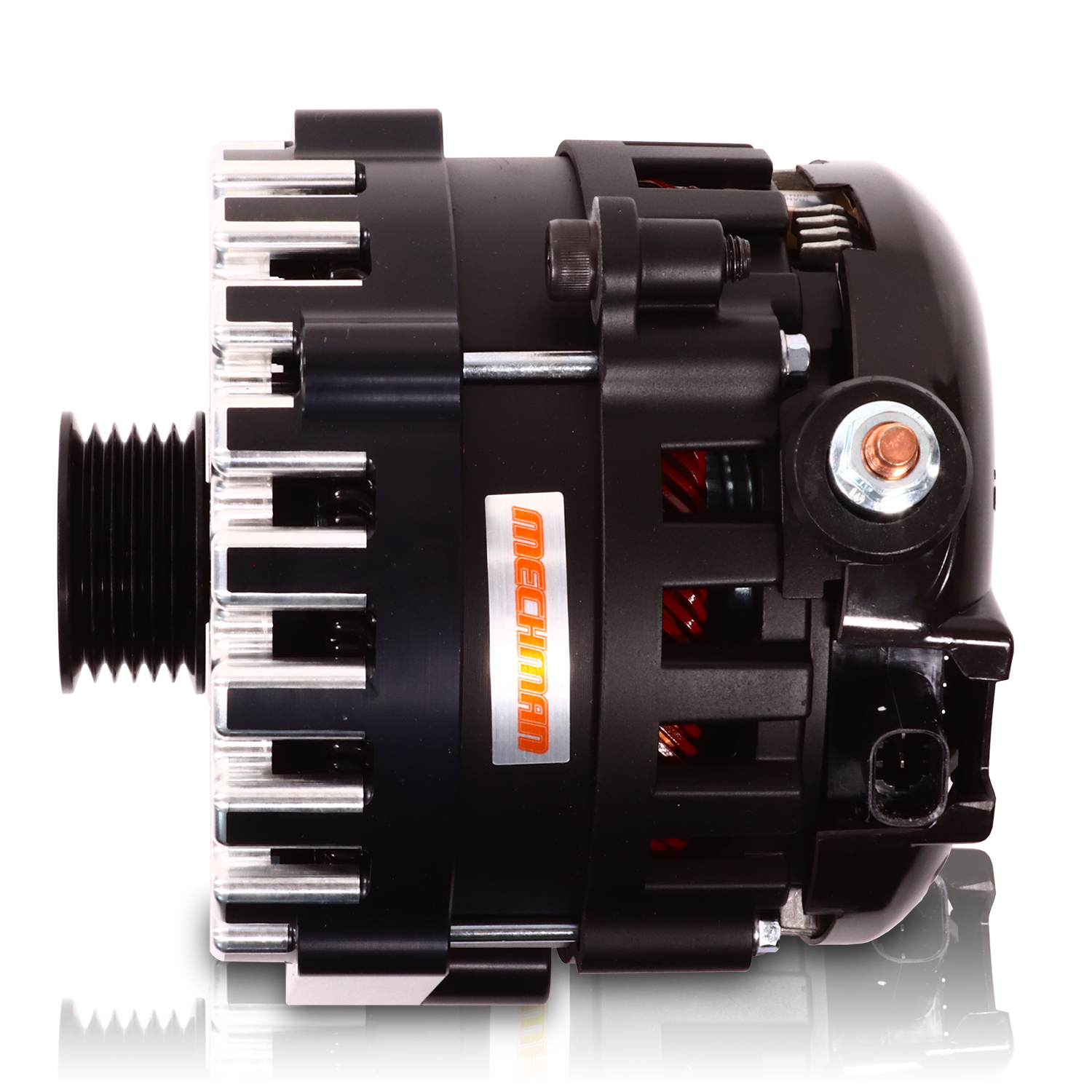 Mechman 370 Amp RVC Bypass High Output Alternator 2014+ Chevrolet GMC Cadillac - Black Billet