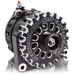 400A large case BILLET hairpin alternator for 2001-2007 GM truck 6.6l Diesel - side output stud - Black