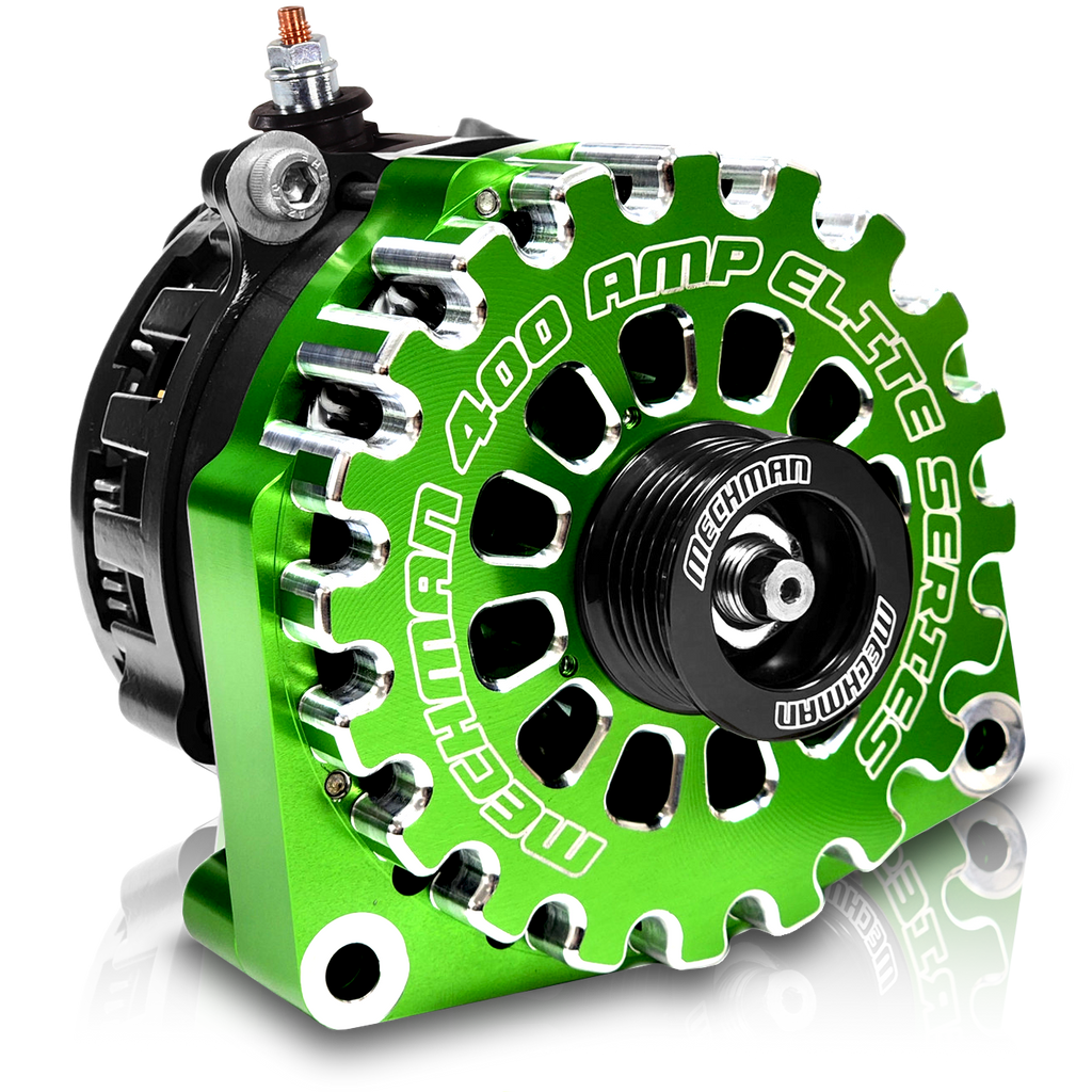Mechman 400 Amp RVC Bypass High Output Alternator 2014+ Chevrolet GMC Cadillac - Green Billet