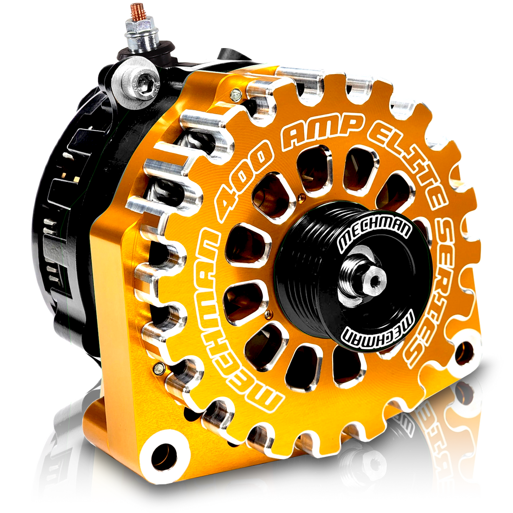 Mechman 400 Amp RVC Bypass High Output Alternator 2014+ Chevrolet GMC Cadillac - Orange Billet